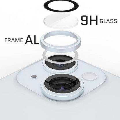 Ghostek Tempered Glass Camera Lens Protector for iPhone 15 & 15 Plus, 9H Hardness, Scratch Resistant, Anti-Fingerprint, HD Clear Camera Cover for Apple iPhone 15 & Apple iPhone 15 Plus (Blue)