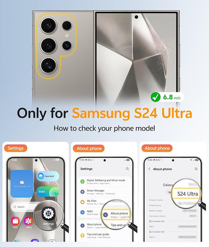 FNTCASE for Samsung Galaxy S24 Ultra Case, Compatible with Magsafe | Screen Protector, Full Camera Protection, Translucent Matte, 14FT Military Grade Drop Proof, Protective Phone Cover