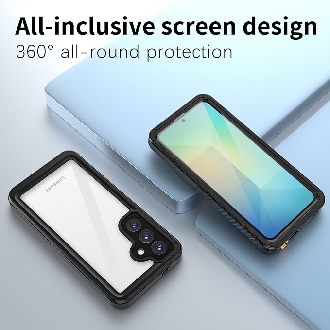 for Samsung Galaxy S25 Case, IP68 Waterproof Dustproof Case, [Built-in Screen Protector] Full Body Heavy Duty Rugged Phone Cover for Galaxy S25 6.2 inch Black