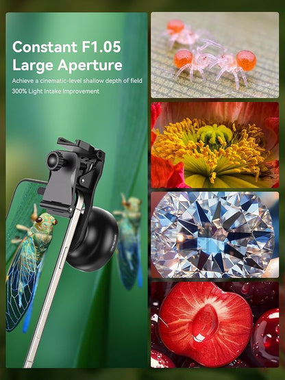 MIAO LAB 100 Ultra Macro Lens + 52mm CPL Filter & Star Filter - Macro Lens for iPhone, Android Phone | Professional Macro Photography of Flowers, Iinsects, Jewelry, Food Details and Small Objects