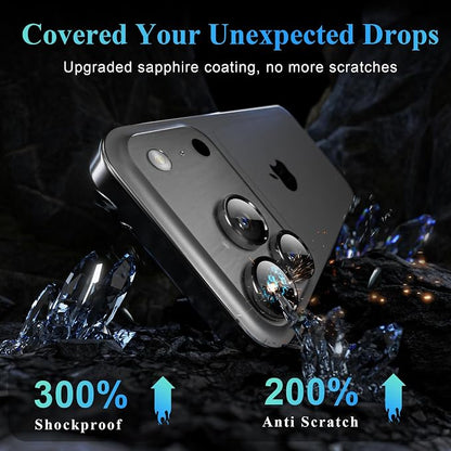 YWXTW Camera Lens Protector for iPhone 17 Pro/iPhone 17 Pro Max, [1 Step Installation Tray] Tempered Glass Screen Protector Metal Individual Camera Cover Accessories Case Friendly (Grey-2Pack)