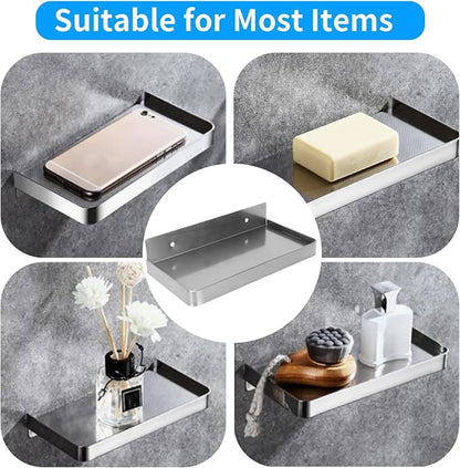 Cyrank Bathroom Cell Phone Shelf, Stainless Steel Wall Mount Toilet Phone Holder Bathroom Wall Shelf Small Floating Shelves Wipes Holder for Toilet
