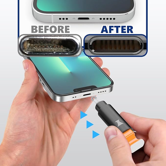 for iPhone Cleaning Kit, Cleaner Kit for AirPod, iPhone Cleaner Charging Port Cleaning, Portable Cell Phone Repair Restore Tool for iPad Lightning Charger Cables Connectors Electronic Devices