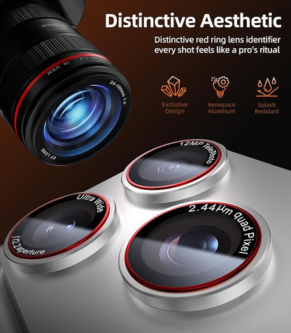X-it for iPhone 17 Pro Max Camera Lens Protector, 9H Military Grade High-Alumina Tempered Glass Cover, Shatterproof with Strong Adhesion, Case Friendly & 1:1 Perfect Fit Camera Protector (Silver)