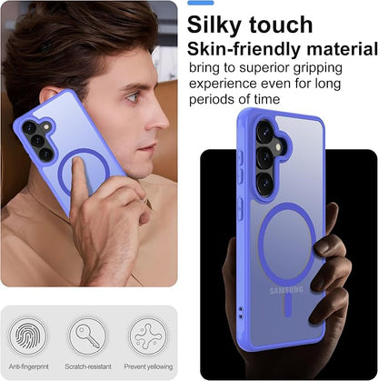 Compatible for Samsung Galaxy S26 Plus Phone Case: S26 Plus Case with 2PC HD Screen Protector, Wireless Charging Matte Translucent Soft-Touch & Full Body Shockproof para Case Galaxy S26 Plus,Sky Blue
