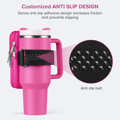 Water Bottle Pouch For Stanley Cup 40oz 30oz, Running Water Bottle Bag for Cards, Keys, Phone, Gym Accessories For Men Women, Travel Tumbler Mug Pouch Compatible With Stanley, Simple Modern