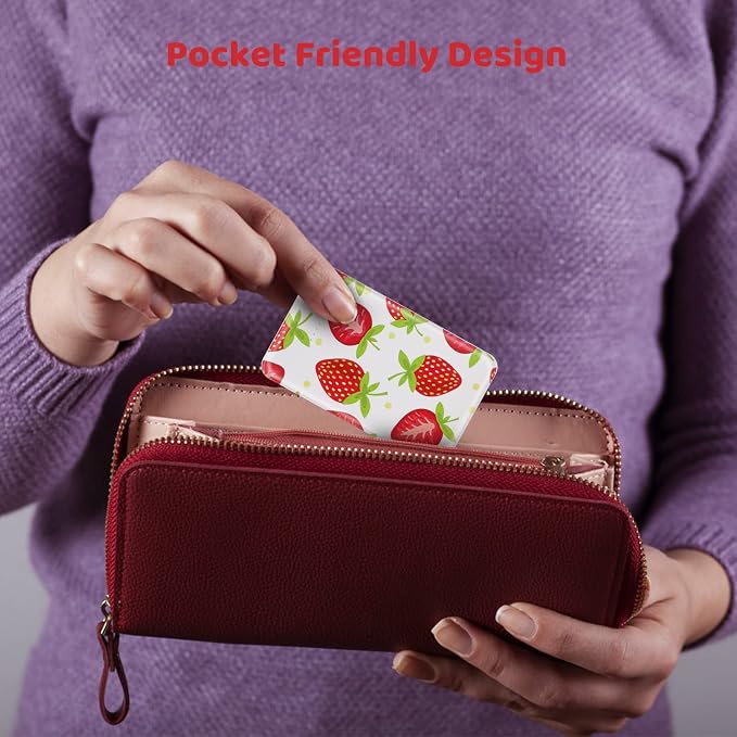 Sethruki Cute Portable Charger 5000mAh Ultra Slim USB C Power Bank for Girls Mini Fast Charging Small Battery Pack with Built in Cables for iPhone iPad Samsung Pixel Android Phones,Strawberry