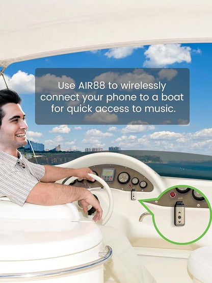 Air88 Bluetooth 5.4 Aux Adapter, 180° Swivel 3.5mm Jack Receiver for Car Home Stereo, Handsfree Calls, 12 Hours Battery, HiFi Sound, Solid Metal Case