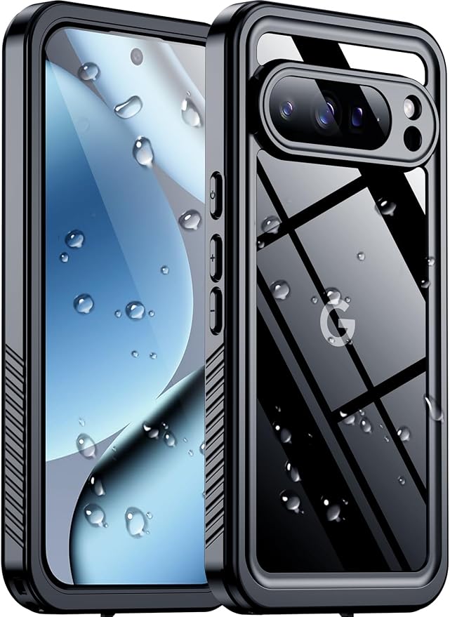 SPIDERCASE ONLY Designed for Google Pixel 10 Pro Case Waterproof, [12FT Military-Grade Drop Protection] IP68 Water Resistance [Anti-Peeping Screen Protector] Full Body Sealed Phone Case 6.3", Black