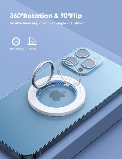 Lamicall Magnetic Phone Grip for MagSafe Accessories - 2025 [Upgraded Strong Magnet] Finger Ring Holder, 1s Snap Stand, Mag Safe Kickstand Accessories for iPhone 16 Pro Max, Androids