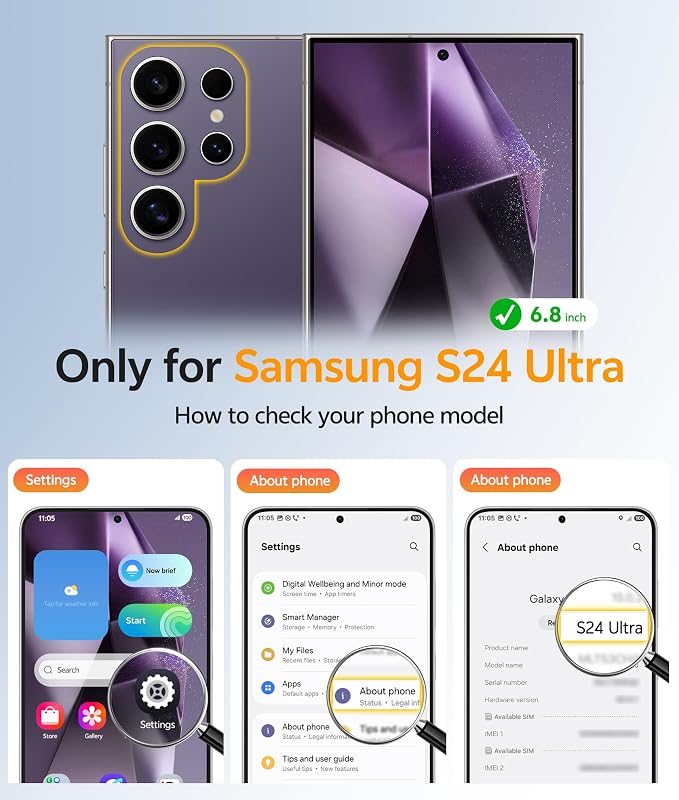 FNTCASE for Samsung Galaxy S24 Ultra Case, Compatible with Magsafe Purple | Screen Protector, Full Camera Protection, Translucent Matte, 14FT Military Grade Drop Proof, Protective Phone Cover