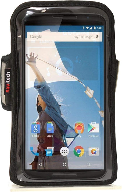 Navitech Black Running/Jogging/Cycling Water Resistant Sports Armband Compatible with The Samsung Galaxy A70