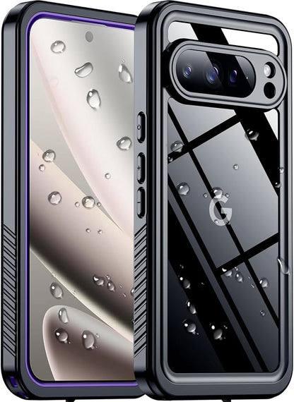 SPIDERCASE for Google Pixel 10 Pro XL Case Waterproof, [12FT Military-Grade Drop Protection] [IP68 Water Resistance] [Privacy Screen Protector] Full Body Protection Phone Case-Purple