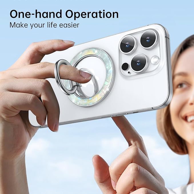 Syncwire Magnetic Phone Grip for MagSafe, Sparkle Ring Holder, Rotatable Kickstand Bling Ring Stand Removable MagSafe Accessories for iPhone 17 Pro Max 16 15 14 13, Android, Samsung etc.