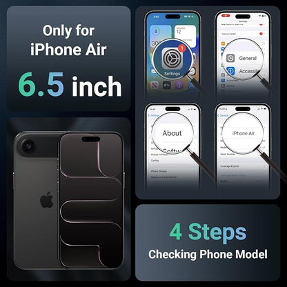 jaroco Magnetic for iPhone Air Case, [Compatible with MagSafe][Military Grade Drop Protection][Heavy Duty Protection][Non-Slip][Shockproof] 2-Layer Durable Bumper Phone Case 6.5''-Black