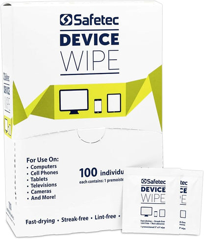 Safetec Device Wipes for Cellphones, Tablets & Screens (4 Pack of 100ct Wipes - 400 Cleaning Cloths)