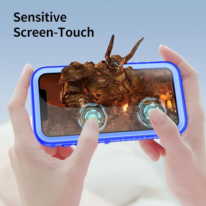 SPORTLINK Compatible with iPhone 12 Pro Max Waterproof Case - Built in Screen Protector Full Body Shockproof Dustproof IP68 Waterproof Case for iPhone 12 Pro Max 6.7 Inch Blue