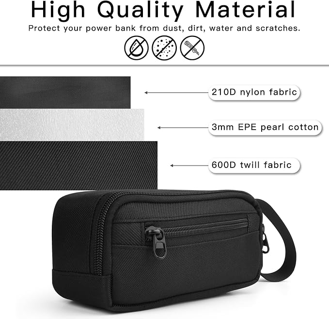 Travel Case Compatible with Anker 737 Power Bank (PowerCore 24K) 3-Port Portable Charger, Storage Bag Pouch for Anker 737 24,000mAh Power Bank - Case Only (Black)