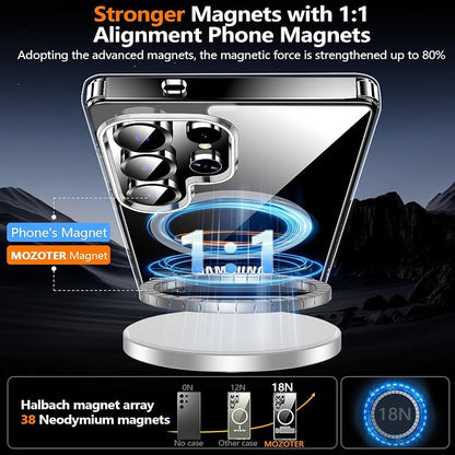 MOZOTER for Samsung Galaxy S25 Ultra Case with Kickstand,[Compatible with Magsafe][2*Screen Protector],Military-Grade Protection,Magnetic Phone Case for Samsung Galaxy S25 Ultra-Clear
