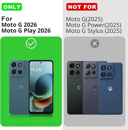 for Motorola Moto G 2026/G Play 2026 Case, 2 Pack Tempered Glass Screen Protectors, Soft TPU Liquid Silicone Shockproof Gel Cover-Blue