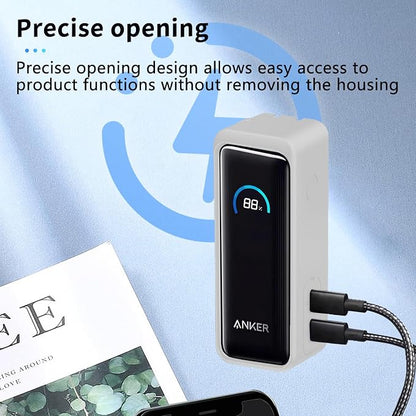 NOUKAJU Case for Anker Prime Power Bank 9600mAh 65W Output Silicone Protective Cover, Drop-Proof,Scratch-Proof,Shock-Proof,Protective Case for Anker Prime Power Bank 9600mAh(White)