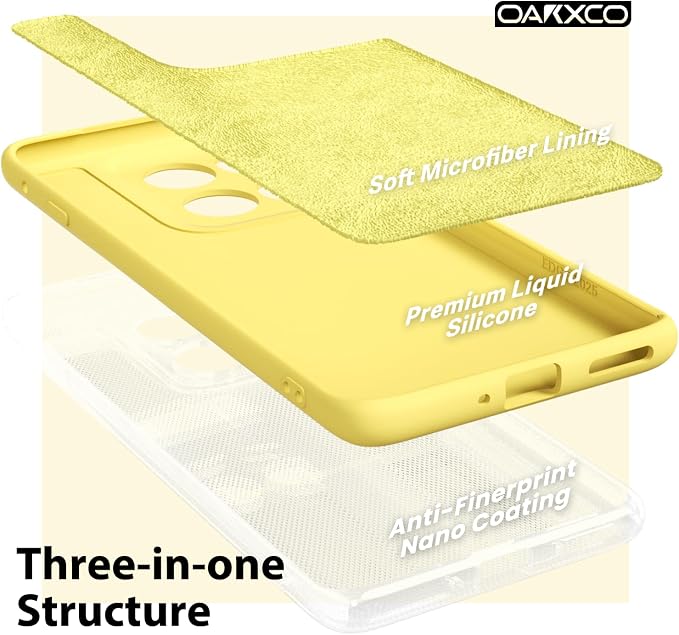 oakxco for Motorola Moto Edge 2025 Phone Case Liquid Silicone, Thin Slim Soft Rubber Gel TPU Plain Protective Simple Cover for Women Girl Cute, Matte Solid Color Aesthetic, Yellow
