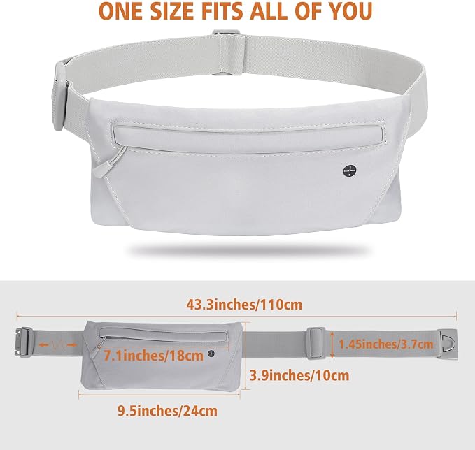 WHIPPY Slim Running Belt Fanny Pack for Women Men Elastic Runners Belt Waist Pouch Chest Bag Phone Holder Waist Pack for Running Hiking