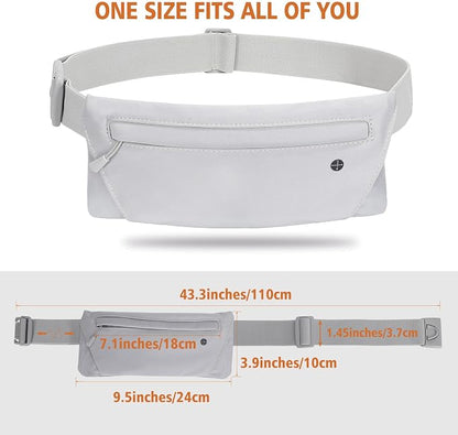 WHIPPY Slim Running Belt Fanny Pack for Women Men Elastic Runners Belt Waist Pouch Chest Bag Phone Holder Waist Pack for Running Hiking