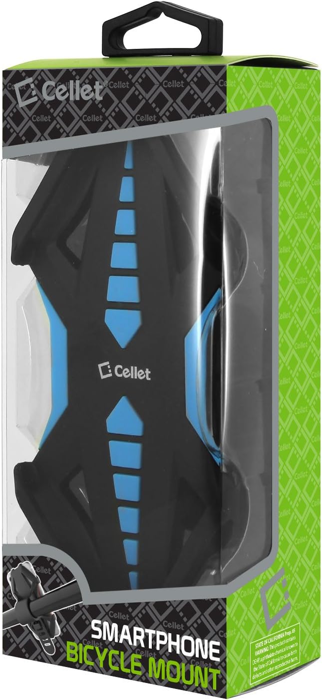 Cellet Motorcycle, Bike Phone Mount, Universal Bicycle Holder Mount Compatible for Apple iPhones, Samsung Galaxy, Google Pixels, Motorola Smartphones (Blue)