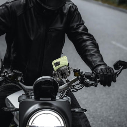 LOKTENWO Bike Motorcycle Phone Mount with Aluminum Alloy Mounting Base, [1s Lock & Release] [Camera Friendly] Bicycle Handlebar Cell Phone Holder for Scooter ATV, Fit 5.4-7.2" Smartphone