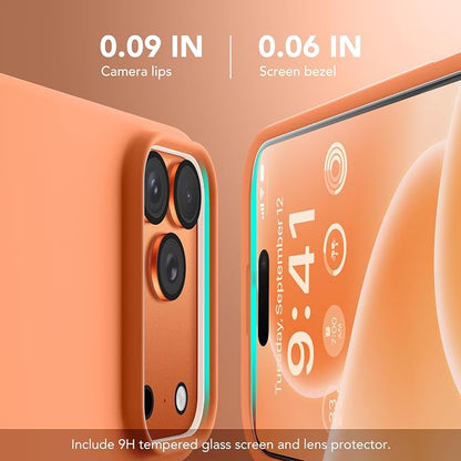 GONEZ Magnetic for iPhone 17 Pro Case, Compatible with MagSafe, [Screen Protector + Camera Lens Protector], Liquid Silicone Anti-Scratch Shockproof Protective Phone Case 6.3 inch, Starry Orange