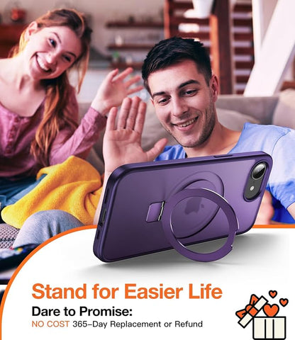 Chicfun 3-in-1 [Magnetic+Kickstand+Ring Holder] for iPhone 17e Case & iPhone 16e case with Stand Compatible with MagSafe, Military Shockproof Protective iPhone 17e Phone Case Kickstand Cover Purple
