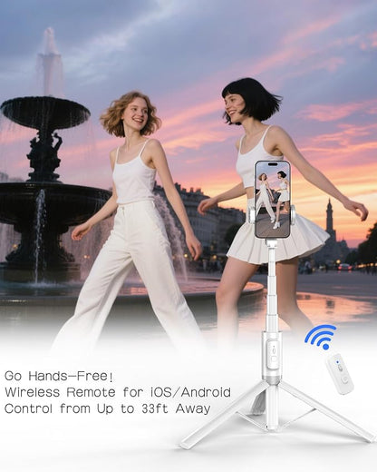 Selfie Stick Tripod - Tripod for iPhone with Remote, Lightweight Phone Stand for Android, Extendable Phone Tripods Stand Compatible with All Cell Phones for Video Recording/Photo/Live Stream/Vlog
