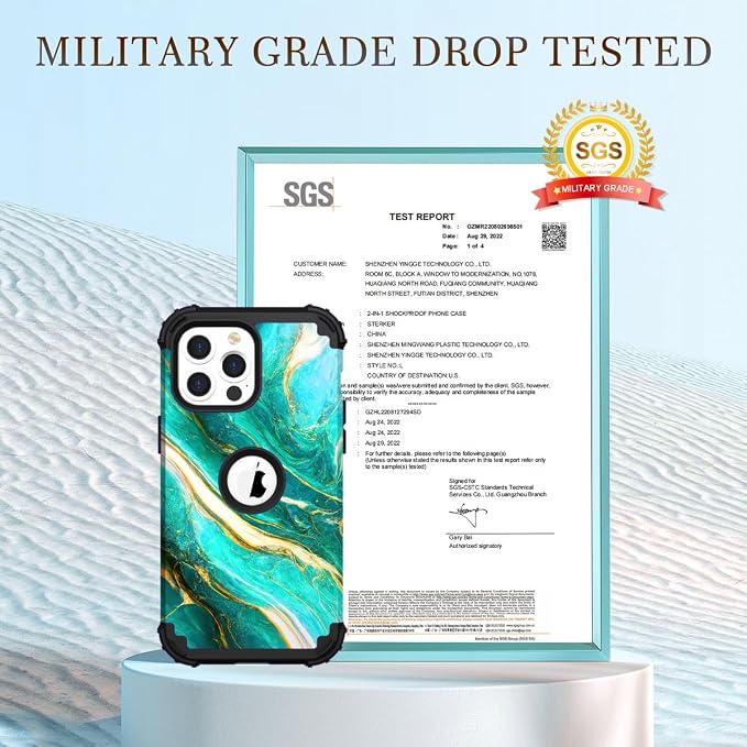 Hocase for iPhone 14 Pro Max Case, Heavy Duty Shockproof Protection Soft Silicone Rubber+Hard Plastic Bumpers Hybrid Protective Case for iPhone 14 Pro Max 2022 - Emerald Green