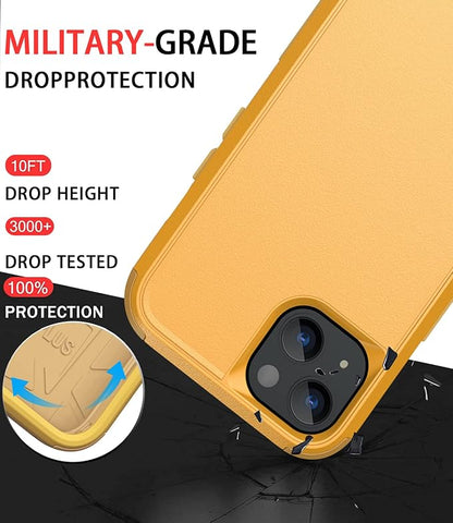Diverbox for iPhone 13 Case [Shockproof] [Dropproof] [Dust-Proof],Heavy Duty Protection Phone Case Cover for Apple iPhone 13 (Yellow)