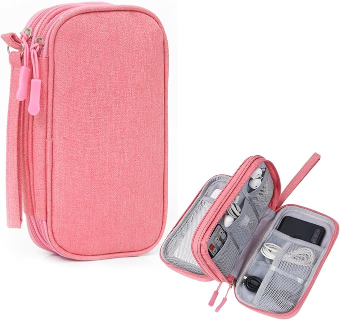 Electronic Organizer Travel Case Water Resistant Cord Pouches for Organization,Cable Organizer,All-in-One Double Layers Storage Bag for Accessories,Charger, Cable
