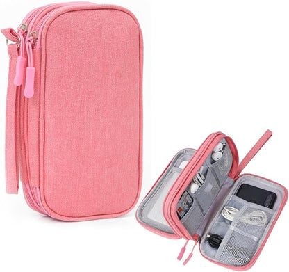 Electronic Organizer Travel Case Water Resistant Cord Pouches for Organization,Cable Organizer,All-in-One Double Layers Storage Bag for Accessories,Charger, Cable