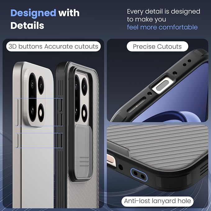 Nillkin for OnePlus 15 Clear Case with Slide Camera Cover, Full Camera Protection, Thin Slim Fit, Shockproof Protective, Camera Lens Protector, Phone Case for OnePlus 15 5G - Transparent Black ﻿