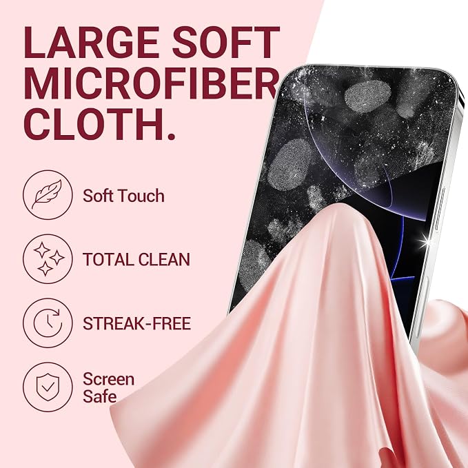Phone Charging Port Cleaning Tools Kit, Speaker Port Cleaner kit fit for iPhone Phone, Cleaning Kit fit for Cell Phone Earbuds, USB C Cleaning kit, Pink Kit Very Suitable for Women, Stocking Stuffers