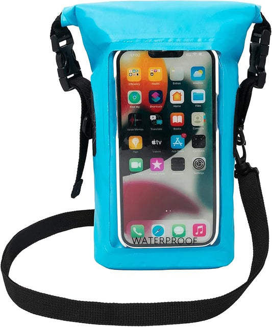 geckobrands Waterproof Phone Tote with 2L Dry Bag and Adjustable Strap – Protect Your Phone and Valuables While on The Go