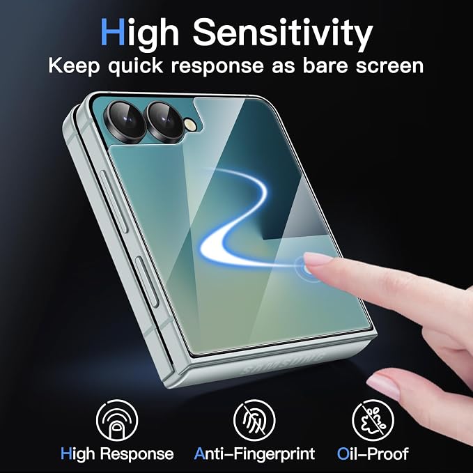 JETech Front Screen Protector for Samsung Galaxy Z Flip 7, 3-Pack | Tempered Glass, Easy Installation Tool, HD Clear, Case-Friendly