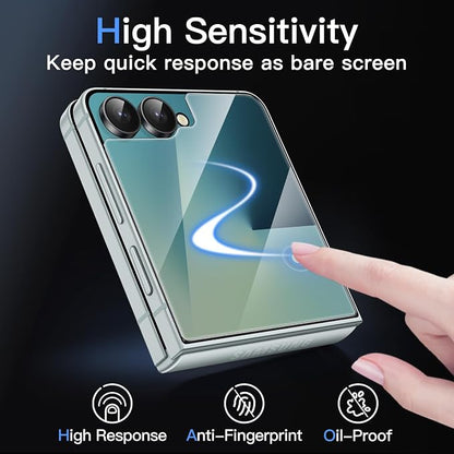 JETech Front Screen Protector for Samsung Galaxy Z Flip 7, 3-Pack | Tempered Glass, Easy Installation Tool, HD Clear, Case-Friendly