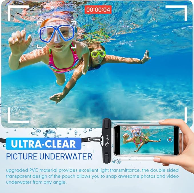 Rynapac IPX8 Waterproof Phone Pouch - 7.5in, 2 Pack Waterproof Phone Case for iPhone 16 15 Pro Max, Galaxy S26 S25+ S24+, Cellphone Dry Bag with Lanyard for Beach Vacation Travel Cruise Essentials