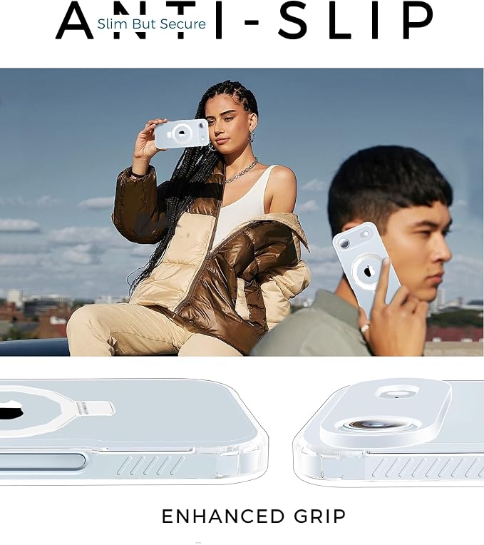 for iPhone 17 Air Case, with Screen Protector + Camera Lens Protector, Built-in Seamless Stand, [Compatible with MagSafe] Protective Shockproof Phone Case, Cover for iPhone 17 Air 6.5" - Clear