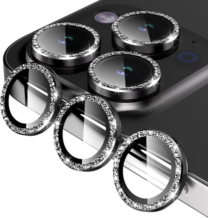 Jeluse Camera Lens Protector for iPhone 17 Pro Max/17 Pro/16 Pro Max/16 Pro/15 Pro Max/15 Pro/14 Pro Max/14 Pro, 9H Tempered Glass Screen Protector Cover Alignment Kit Metal Individual Ring