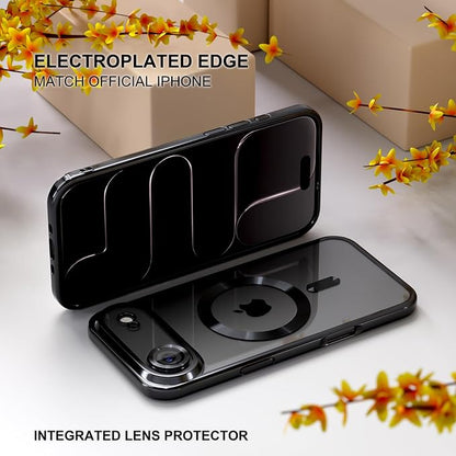 Misea Magnetic for iPhone 17 Air Case Compatible with MagSafe [Never Yellowing] [Military Grade Drop Protection] Full Camera Lens Protector Plating Soft Clear Phone Case for Women, Black