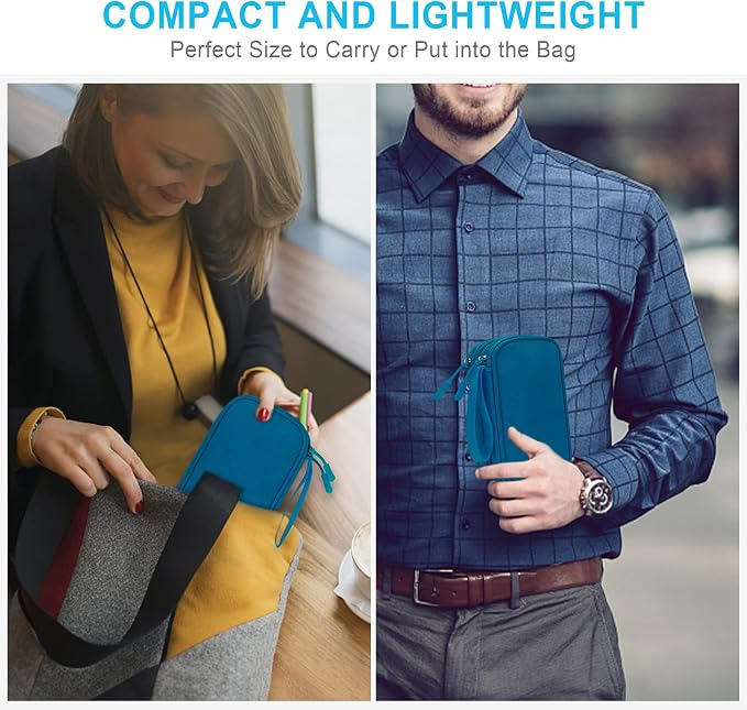 Lacdo Electronic Organizer, Travel Cable Organizer Bag Pouch Tech Electronic Accessories Carry Case Portable Double Layers Charger Case for Cable, Cords, Charger, Phone, Earphone, Power Bank, Green