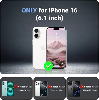 jaroco Magnetic for iPhone 16 Case, [Compatible with MagSafe][Military Grade Drop Protection][Heavy Duty Protection][Non-Slip][Shockproof] 2-Layer Durable Bumper Phone Case 6.1''-Pink