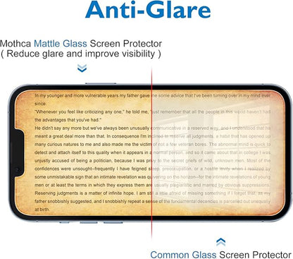 Mothca 2 Pack Matte Glass Screen Protector for iPhone 14 Plus with 2 Pack Camera Lens Tempered Glass Protector, Anti-Glare & Anti-Fingerprint Tempered Glass Film