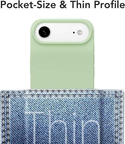 for iPhone 17 Air Case Silicone Compatible with Magsafe Case, Ultra Slim Thin Magnetic Phone Cases Mag Safe, Cute Soft Rubber Gel TPU Matte Plain Wireless Charging Cover for Women, Sage Green